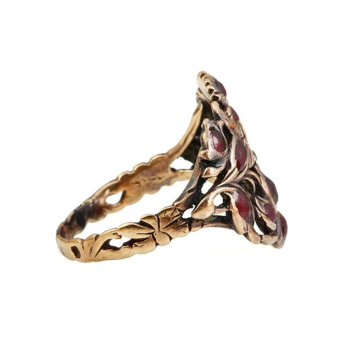 Rings Bell Bird Antiques Georgian Garnet Giardinetti Ring