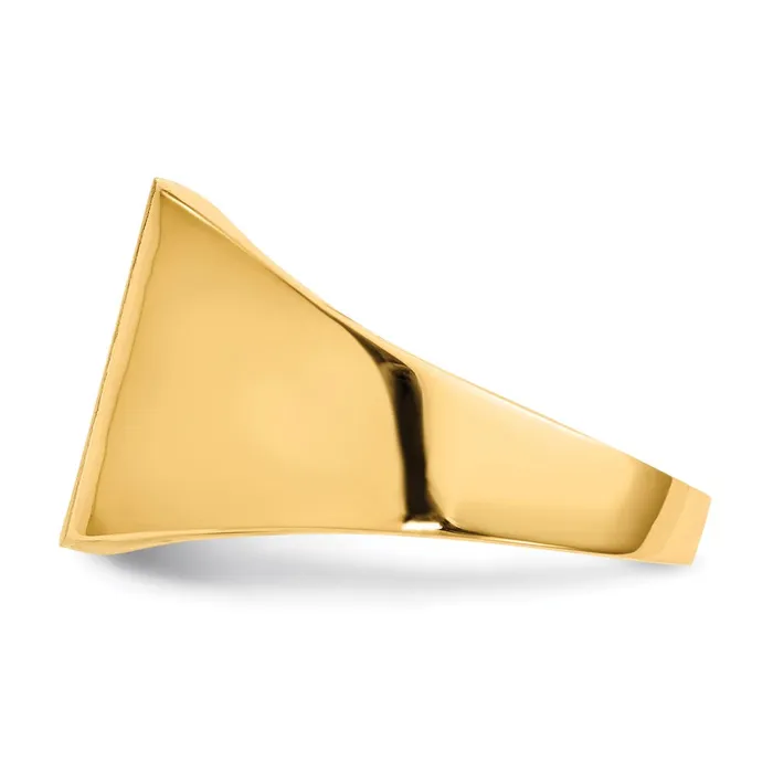 14K Yellow Gold 130x130mm Open Back Mens Signet Ring Goldia Rings