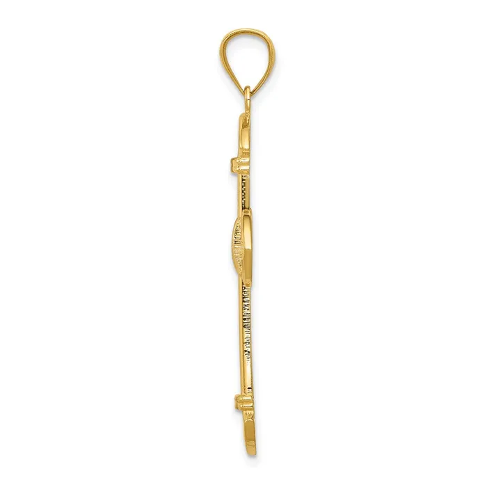 14k Yellow Gold Budded Cross Pendant Goldia Necklaces