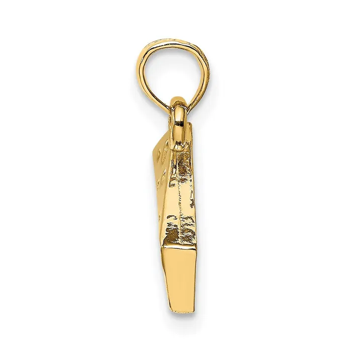 14k Yellow Gold Cheese Wedge Charm Goldia Charm Necklaces