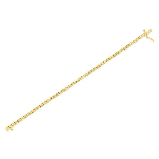 Bracelets JMS always Original 10K Yellow Gold Plated 925 Sterling Silver 10 Cttw MiracleSet Diamond Round Faceted Bezel Tennis Bracelet IJ Color I3 Clarity 10 Bracelets JMS always Original 10K Yellow Gold Plated 925 Sterling Silver 10 Cttw MiracleSet Diamond Round Faceted Bezel Tennis Bracelet IJ Color I3 Clarity 10
