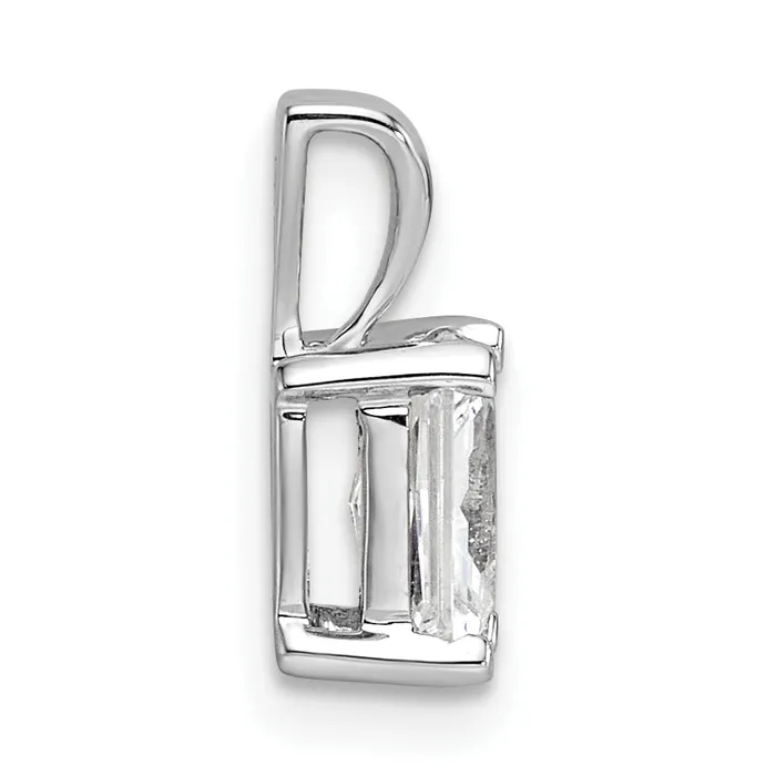 Goldia 14k White Gold 34 Ct Lab Grown Diamond VSSI G Radiant Four Prong Pendant Necklaces