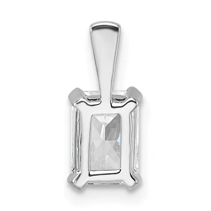 Goldia 14k White Gold 34 Ct Lab Grown Diamond VSSI G Radiant Four Prong Pendant Necklaces