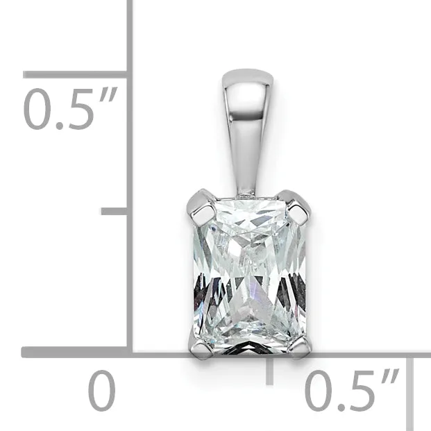 Goldia 14k White Gold 34 Ct Lab Grown Diamond VSSI G Radiant Four Prong Pendant Necklaces