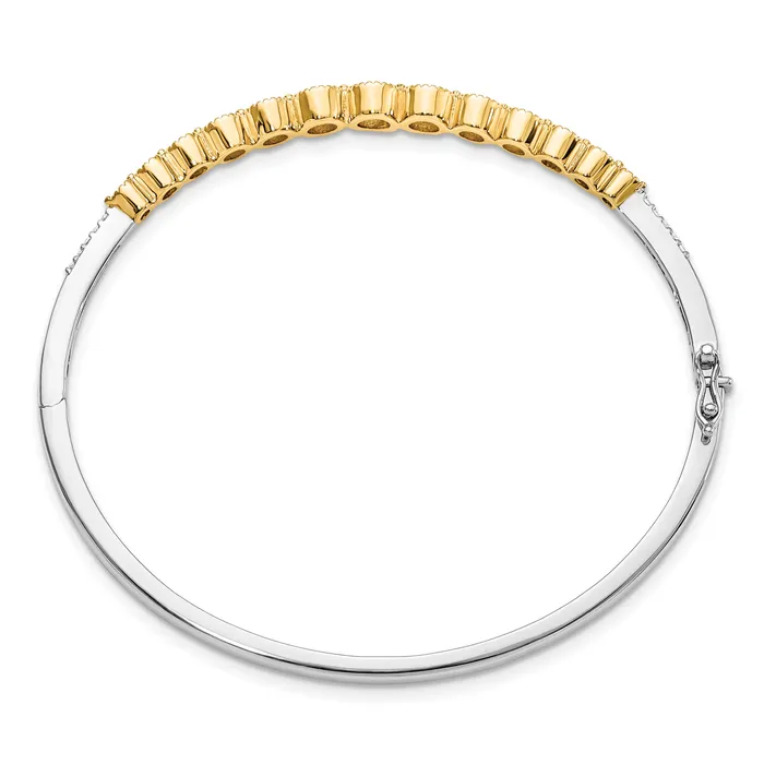 Goldia Bracelets 14K TwoTone Lab Grown Diamond VSSI FGH Bangle Bracelet