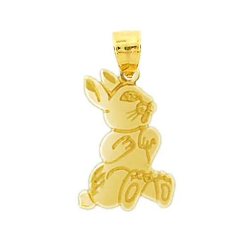 Goldia Charm Necklaces 14K Gold Silhouette Rabbit Charm