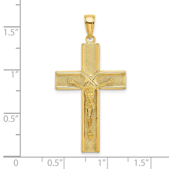 Goldia Charm Necklaces 14k Yellow Gold W Satin Finish Crucifix Charm