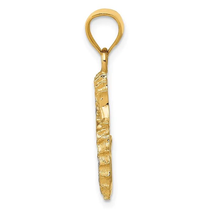 Goldiacom Necklaces Genuine Diamond Seahorse Pendant in 14K Yellow Gold