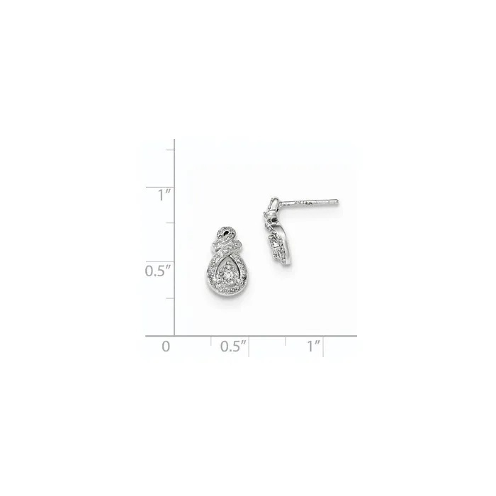 Goldia Earrings 14k White Gold Real Diamond Post Earring