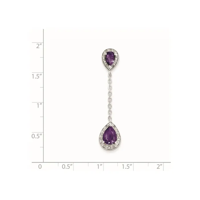 Goldia Necklaces Sterling Silver Diamond Amethyst Pendant