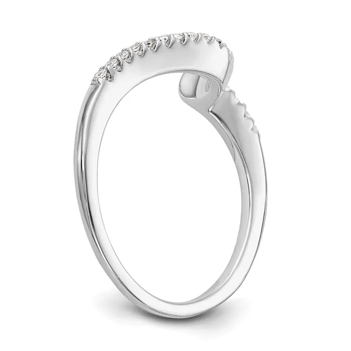 Goldia Rings 016ct CZ Solid Real 14K White Gold Contoured Wedding Wedding Band Ring