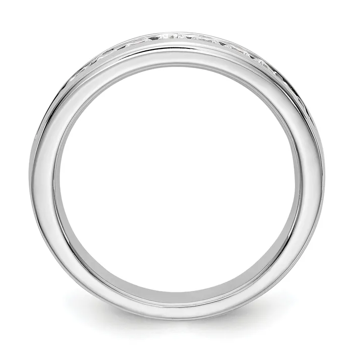 Goldia Rings 051ct CZ Solid Real 14K White Gold 1123mm Stone Channel Wedding Band Ring