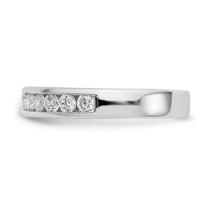 Goldia Rings 051ct CZ Solid Real 14K White Gold 1123mm Stone Channel Wedding Band Ring