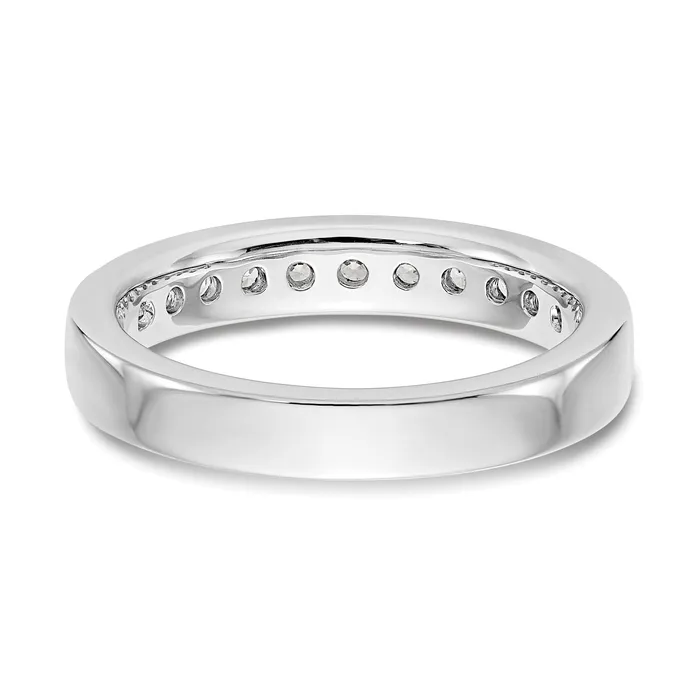 Goldia Rings 051ct CZ Solid Real 14K White Gold 1123mm Stone Channel Wedding Band Ring