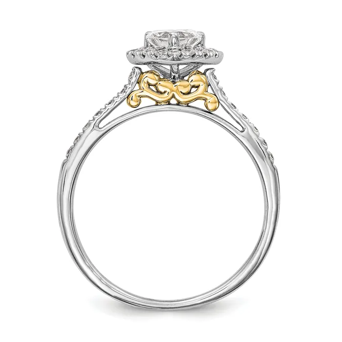 Goldia Rings 100ct CZ Solid Real 14ktt Heart Halo Engagement Ring