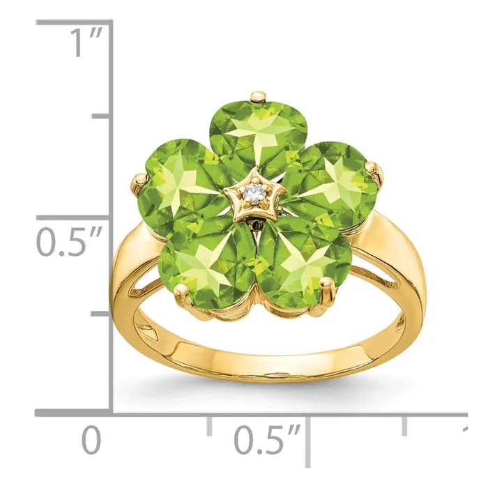 Goldia Rings 14K Yellow Gold 6mm Heart Peridot A Real Diamond ring