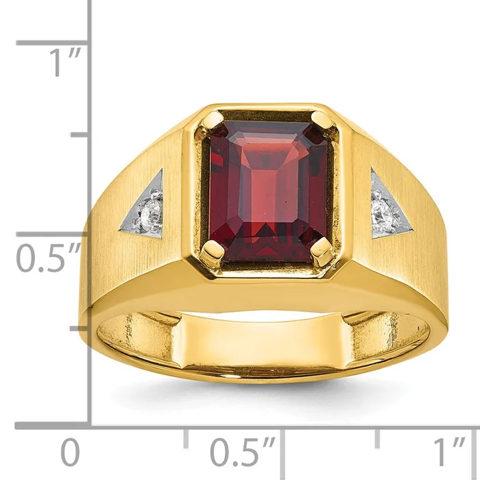 Goldia Rings 14k Yellow Gold Mens Polished and Satin Gemstone and Diamond Ring Mounting