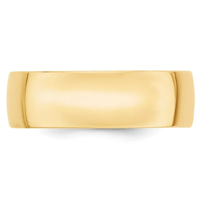 Goldia Rings Solid 14K Yellow Gold 7mm Light Weight Comfort Fit MensWomens Wedding Band Ring Size 95