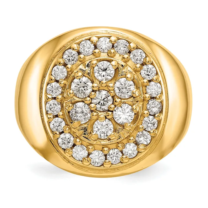 Goldia Rings Solid 14k Yellow Gold AA Simulated CZ Mens Horse shoe Ring
