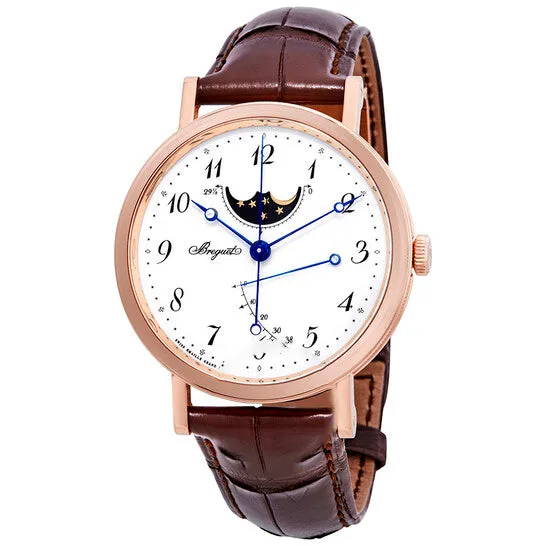 JMS always Earrings Original Breguet Classique Moonphases Automatic White Dial 18K Rose Gold Mens Watch 7787BR299V6