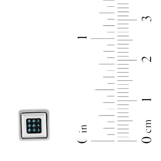 JMS always Earrings Original Robert Alton 110CTW Blue Diamond Stainless Steel Square Stud Earrings JMS always Earrings Original Robert Alton 110CTW Blue Diamond Stainless Steel Square Stud Earrings