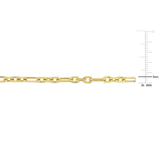 JMS always Original AMOUR 31mm Diamond Cut Figaro Chain Bracelet In Yellow Plated Sterling Silver 75 In Bracelets