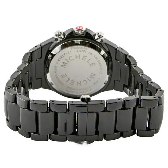 JMS always Watches Original Michele Tahitian Black Ceramic Diamond Ladies Watch MWW12B000002