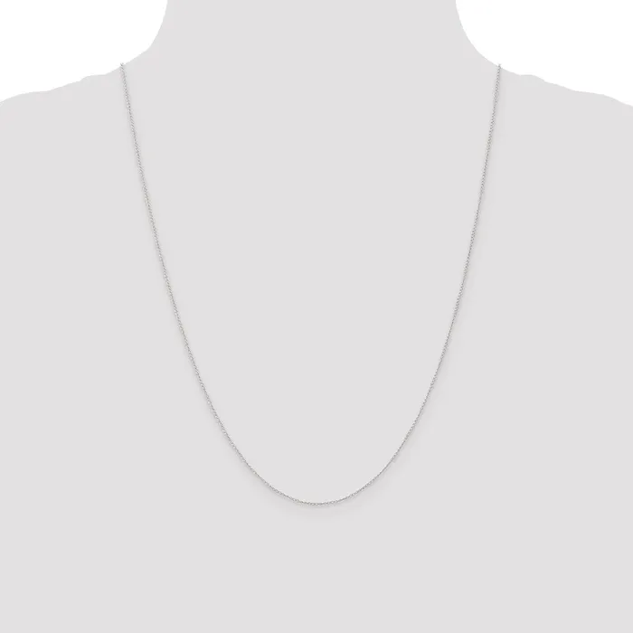 Necklaces 14K White Gold 24 inch Carded 5mm Curb with Spring Ring Clasp Chain Necklace QGold