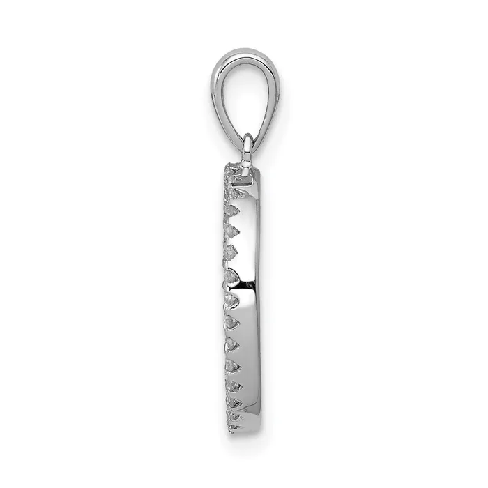 Necklaces Goldia 14K White Gold Real Diamond Letter O Initial Pendant