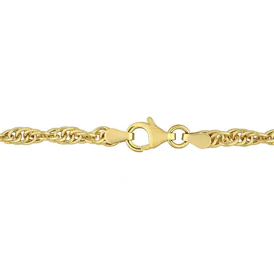 Necklaces JMS always Original AMOUR 37mm Singapore Chain Necklace In Yellow Plated Sterling Silver 18 In Necklaces JMS always Original AMOUR 37mm Singapore Chain Necklace In Yellow Plated Sterling Silver 18 In
