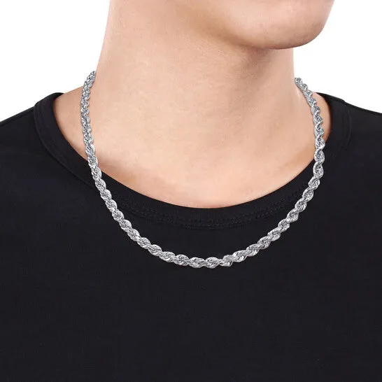 Original AMOUR 18 Inch Rope Chain Necklace In Sterling Silver with Lobster Clasp 5mm JMS always Necklaces Original AMOUR 18 Inch Rope Chain Necklace In Sterling Silver with Lobster Clasp 5mm JMS always Necklaces