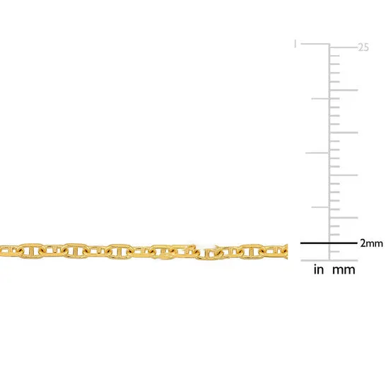 Original AMOUR 3 Mm Mariner Link Necklace with Chain In 14K Yellow Gold JMS always Necklaces