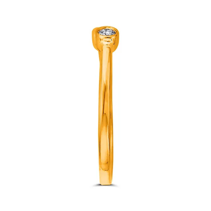 Rings 007 CT TW Natural Diamond Two Stone Open Ring in Solid 10K Yellow Gold Goldia