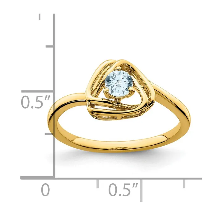 Rings 14K Yellow Gold Aquamarine Triangle Ring Goldia