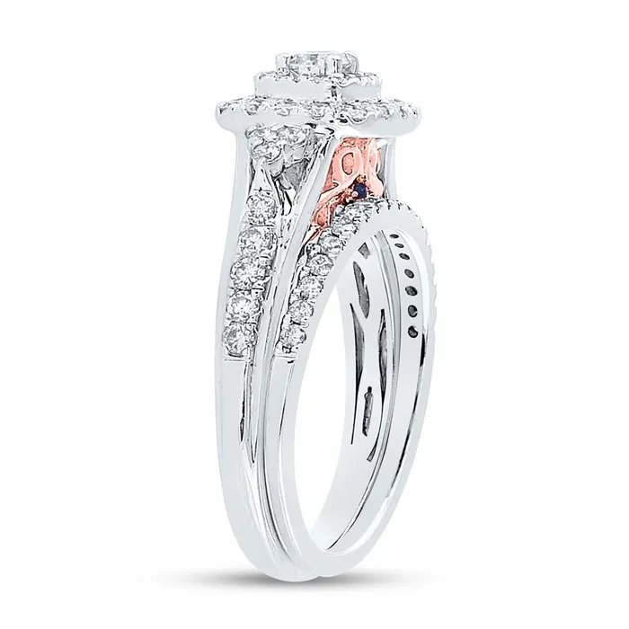 Rings gndatlanta 14k Twotone Gold Round Diamond Bridal Wedding Ring Set 1 Cttw Certified