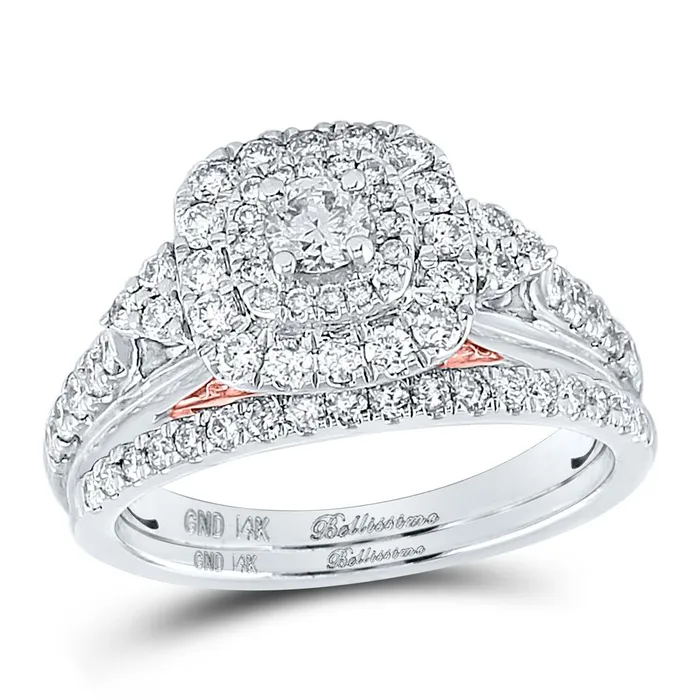 Rings gndatlanta 14k Twotone Gold Round Diamond Bridal Wedding Ring Set 1 Cttw Certified