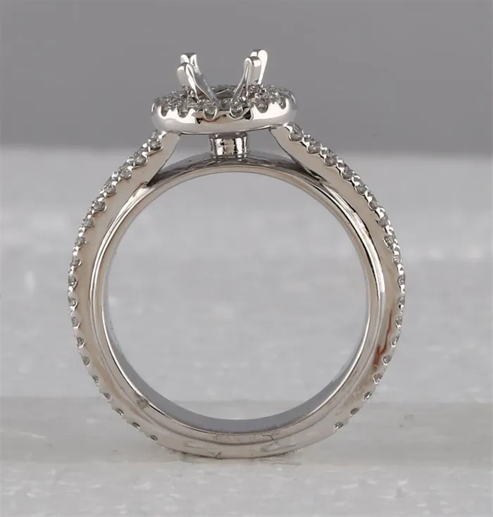 Rings gndatlanta 14k White Gold Round Diamond 34 Ct Rd Center Bridal SemiMount Ring 34 Ctw