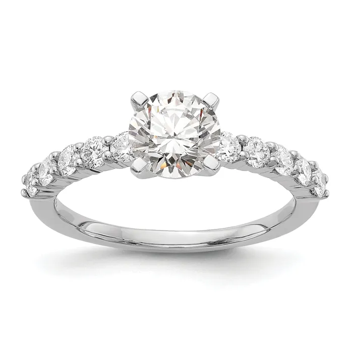 Rings Goldia 050ct CZ Solid Real 14K White Gold Peg Set Engagement Ring