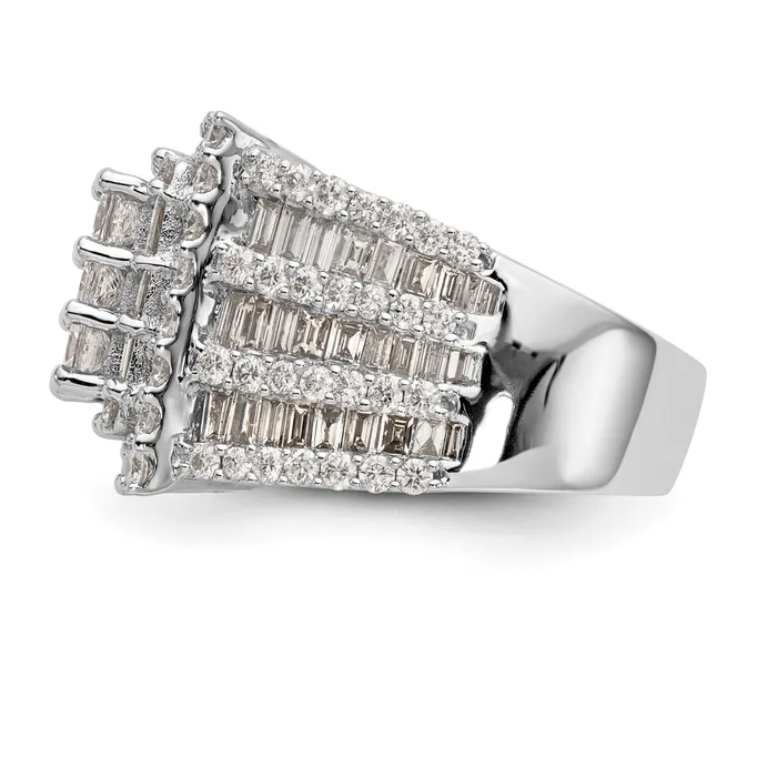 Rings Goldia 435ct CZ Solid Real 14K White Gold Complete Cluster Engagement Ring