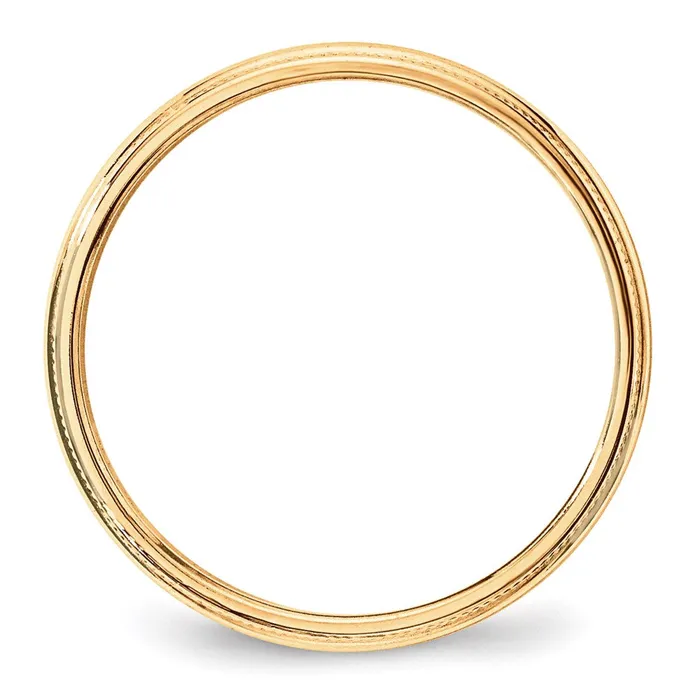 Rings Goldia Solid 14K Yellow Gold 3mm Light Weight Milgrain Half Round MensWomens Wedding Band Ring Size 6