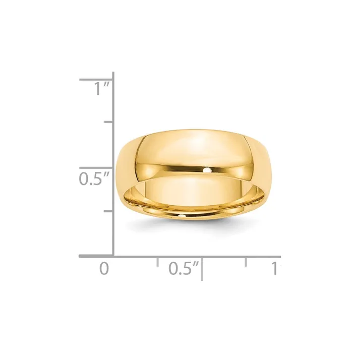 Rings Goldia Solid 18K Yellow Gold 7mm Light Weight Comfort Fit MensWomens Wedding Band Ring Size 105