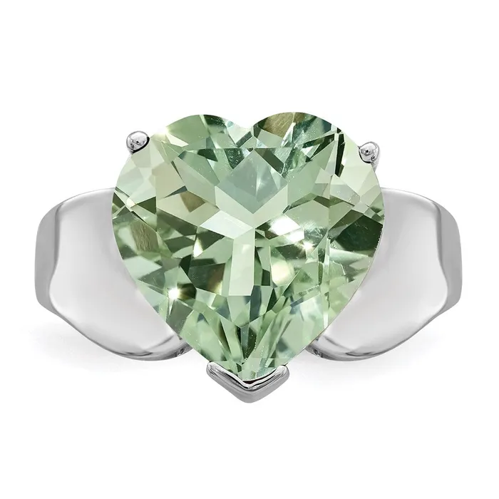 Rings Goldia Sterling Silver Rhodium Green Quartz Ring