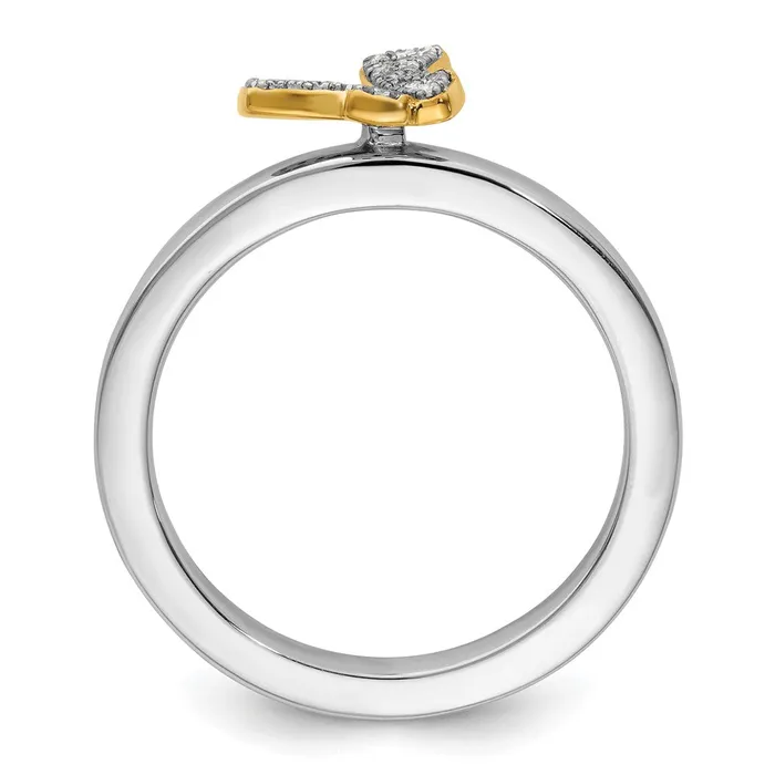 Rings Goldia Sterling Silver Stackable Expressions Goldplate Butterfly Diamond Ring