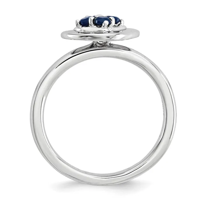 Rings Goldia Sterling Silver Stackable Expressions Polished Created Sapphire Ring