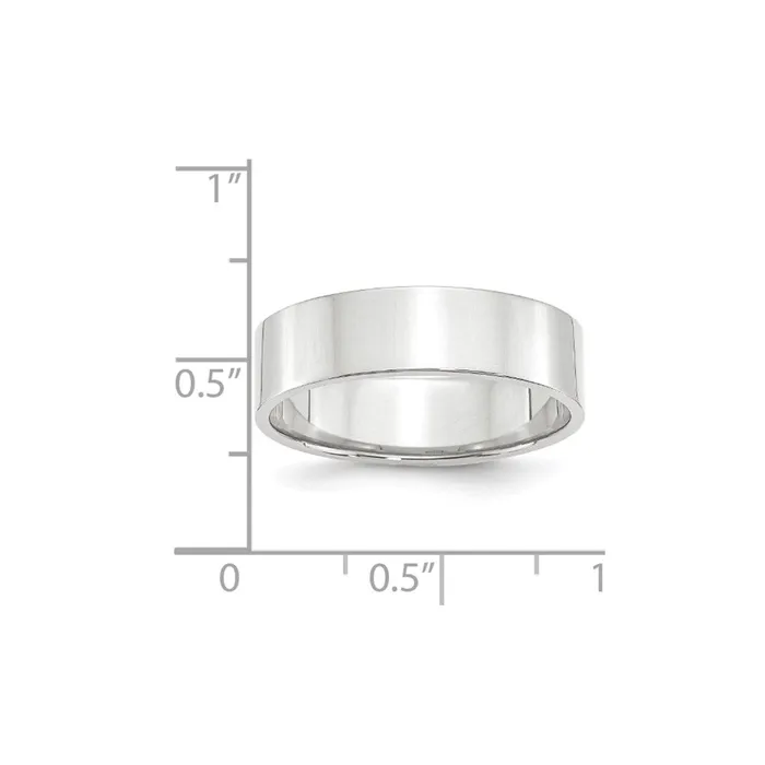 Rings Solid 18K White Gold 6mm Light Weight Flat MensWomens Wedding Band Ring Size 125 Goldia Rings Solid 18K White Gold 6mm Light Weight Flat MensWomens Wedding Band Ring Size 125 Goldia