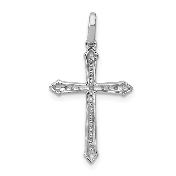 Solid 14k White Gold 110ct Simulated CZ Cross Pendant Goldia Necklaces