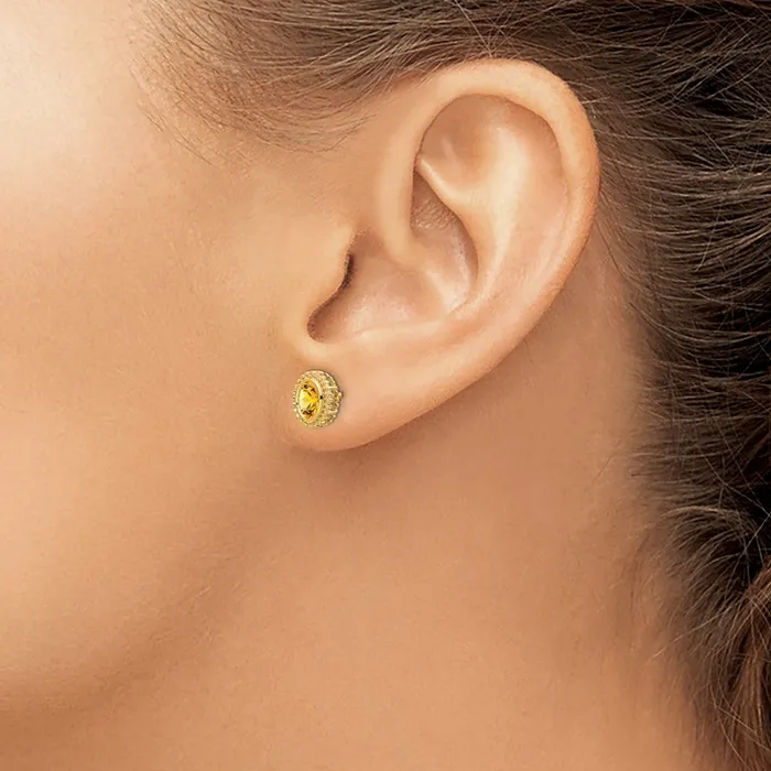 Solid 14k Yellow Gold Oval Simulated Citrine Post Earrings Goldia Earrings Solid 14k Yellow Gold Oval Simulated Citrine Post Earrings Goldia Earrings