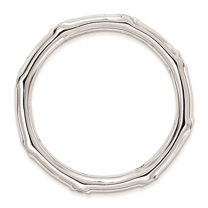Sterling Silver Stackable Expressions Created Opal Ring Goldia Rings