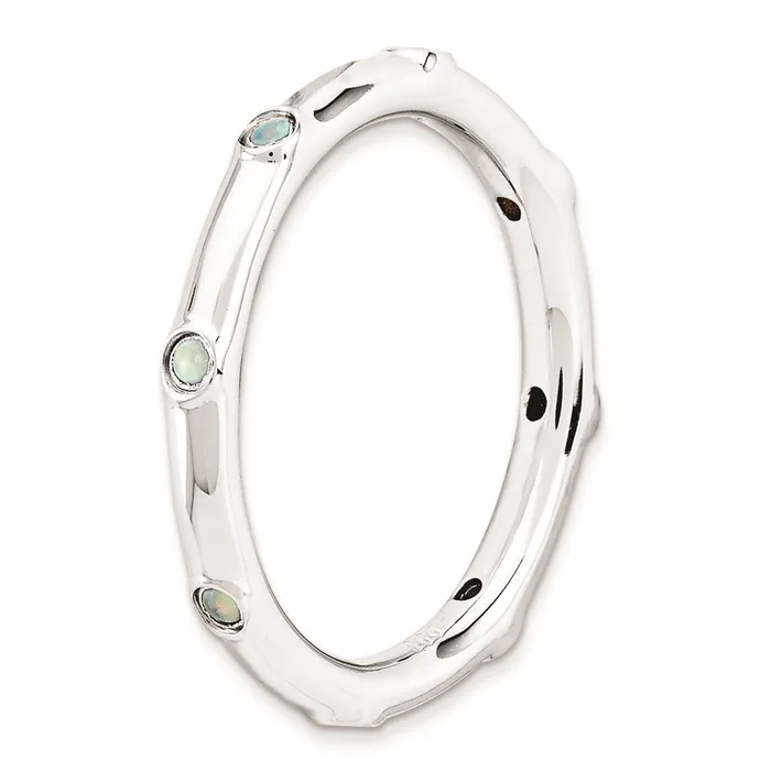 Sterling Silver Stackable Expressions Created Opal Ring Goldia Rings