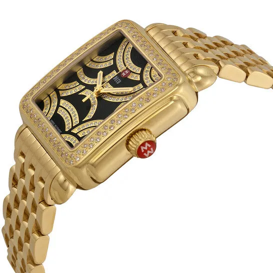 Watches Original Michele Art of Deco Black Dial Goldplated Ladies Watch MWW06T000119 JMS always